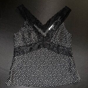Topshop Black and White Polka Dot Lace blouse